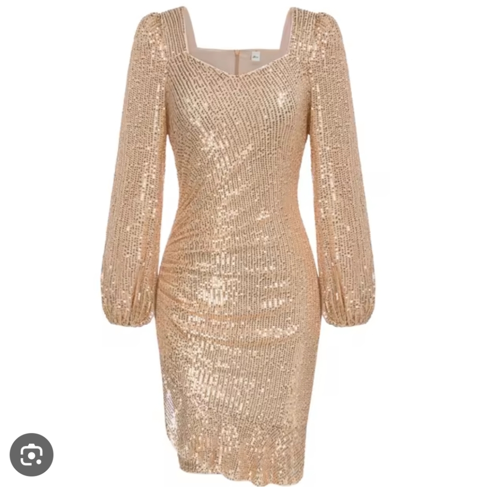 NWT ZEXXXY gold sequin dress